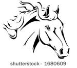 tribal horse head design ...