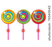 set of colorful lollipops....