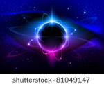 black star. abstract space...