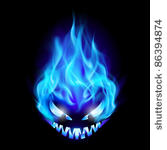 blue evil burning halloween...