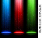 three rgb shafts of light...