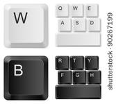 white and black computer keys....