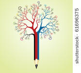 pencil tree color bulb