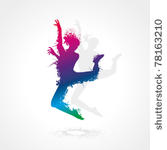 dancing girl with colors