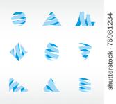 stylized ribbons in different...