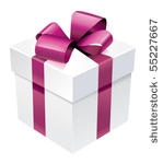 vector gift  box with silk pink ...