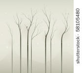 silent winter.  dried trees in...