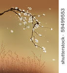 oriental style painting  plum...