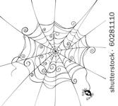 isolated spooky spider web in a ...
