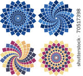vector mosaic flower in...