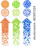 vector mosaic arrow signs set...