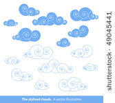 the stylised clouds. a vector...