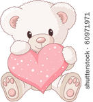 cute teddy bear with pink love...