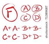 hand drawn vector grades with...