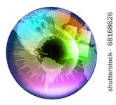 earth globe in multicolor human ...
