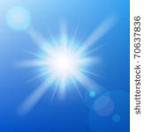 vector sun on blue sky with...
