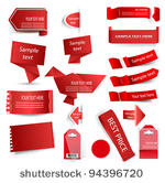 vector red tag set isolated on...