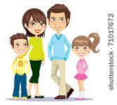 portrait of four member family...