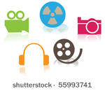 colorful multimedia icon set