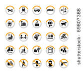 airport and tourism pictogram...
