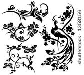 a set of 4 chinese floral...