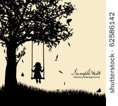 vector silhouette of girl on...