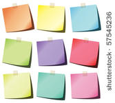 colorful paper notes