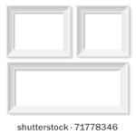 set of white photo frames