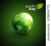 background with green globe icon