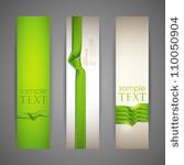 set of banners with green...