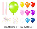 set of colorful balloons with...