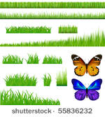3 backgrounds of green grass...