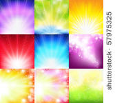 9 bright background with rays...