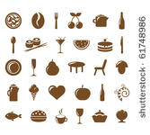 collection restaurant icons ...