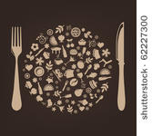 restaurant icons in form of...