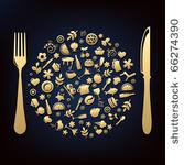restaurant icons in form of...