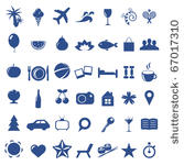 tourism and vacation icons ...