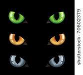 3 wild cat eyes  on black...