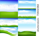 6 landscapes with clouds and...