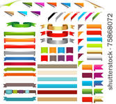 corners and ribbons  isolated...
