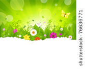 nature background with flowers  ...