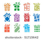 set of twelve vector gift boxes