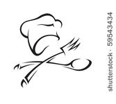chef hat with knife and fork