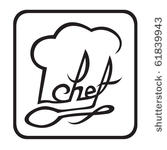 monochrome illustration of chef ...