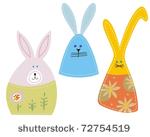 set of 3 easter bunnies