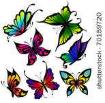 set of colour butterflies of...