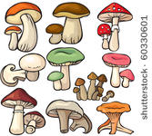 mushroom forest set on a white...