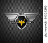 shield with eagle and wings....