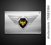 shield with eagle and wings....