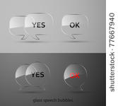 set of realistic glass speech...